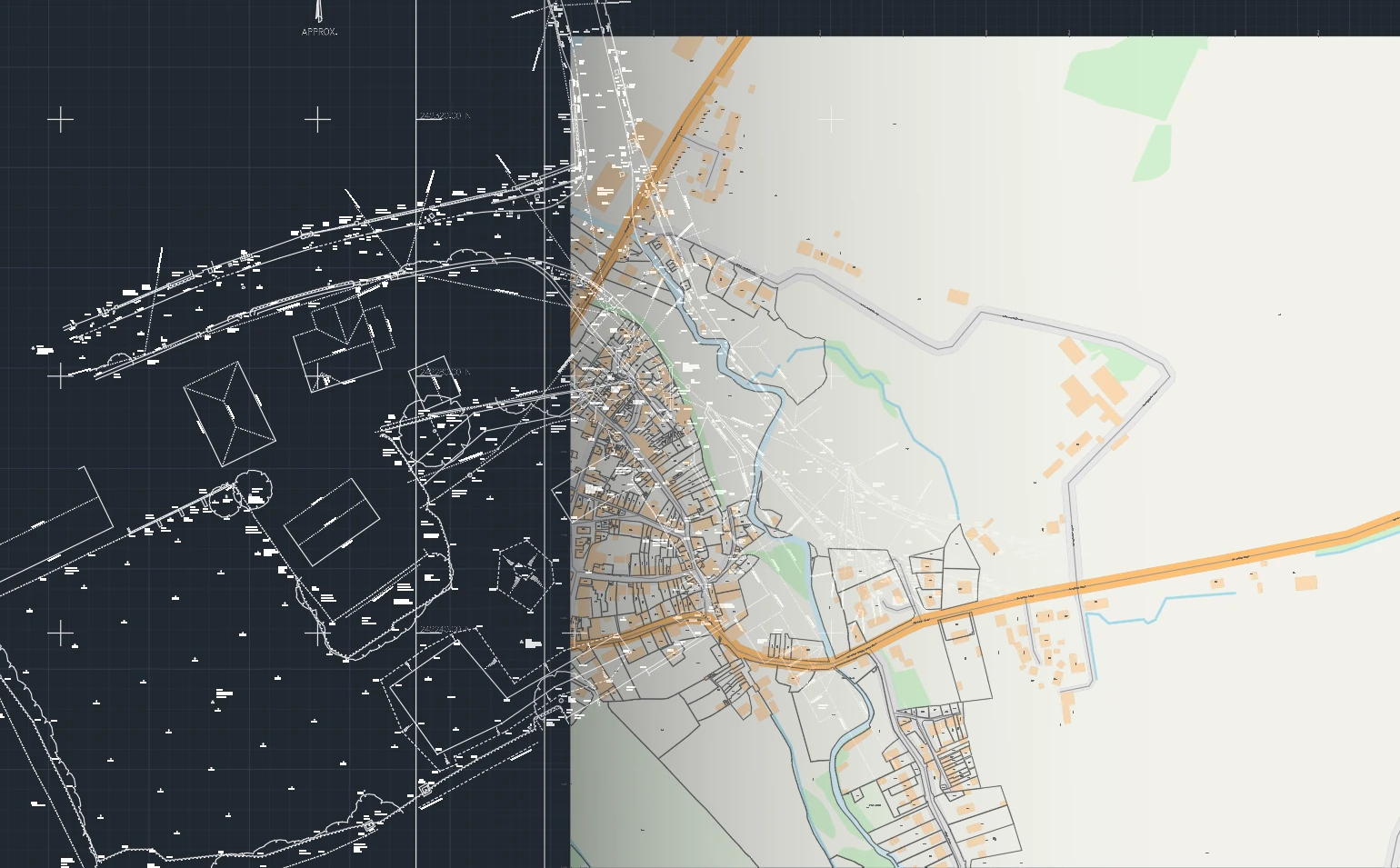 Comparison of open data CAD mapping, OS MasterMap and a topographical survey